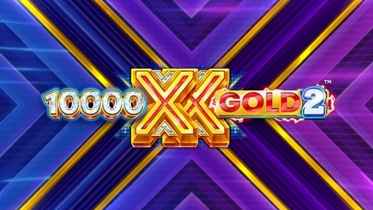 Interface vibrante e dourada do slot 10,000 X Gold 2 com símbolos de multiplicadores X